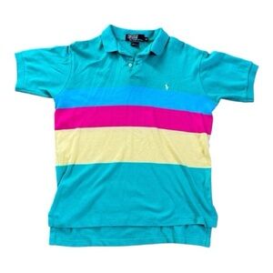 Vintage 90’s Polo Ralph Lauren Made in USA. Colour block polo size medium.